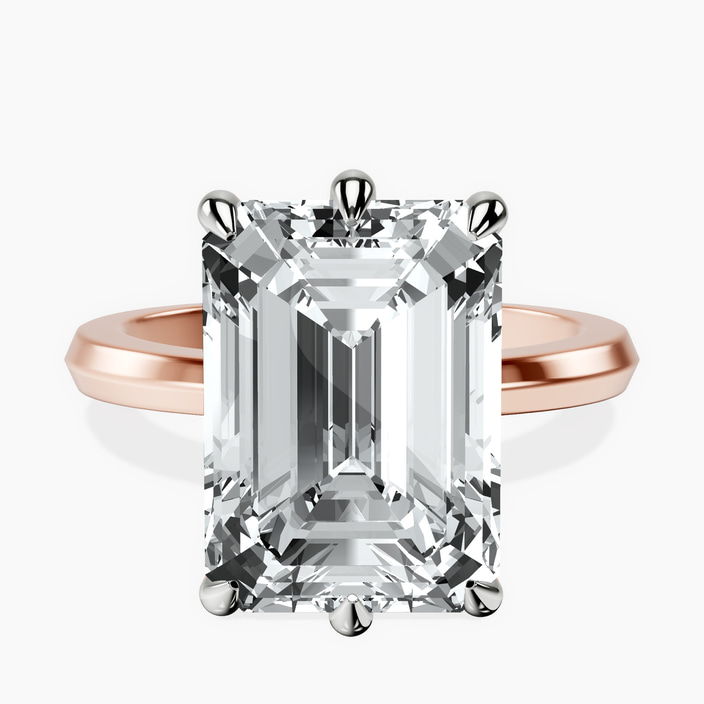 14kt Rose Gold Eva Six Prong Knife Edge Lab Diamond Ring front image
