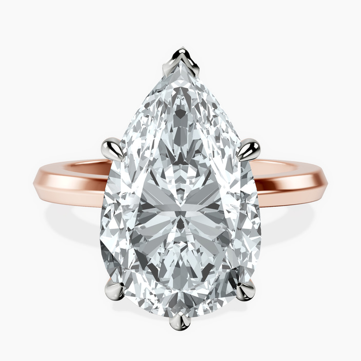 10kt Rose Gold Eva Six Prong Knife Edge Lab Diamond Ring front image