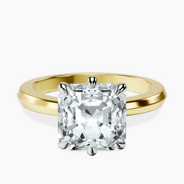 14kt Yellow Gold Eva Six Prong Knife Edge Lab Diamond Ring front image