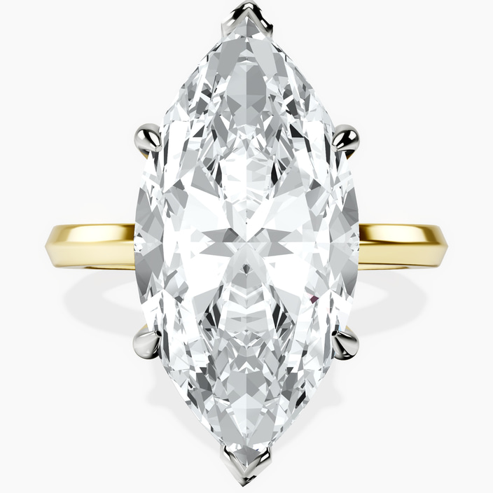 14kt Yellow Gold Eva Six Prong Knife Edge Lab Diamond Ring front image