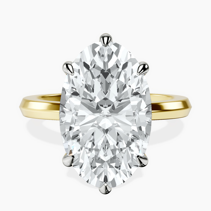 14kt Yellow Gold Eva Six Prong Knife Edge Lab Diamond Ring front image