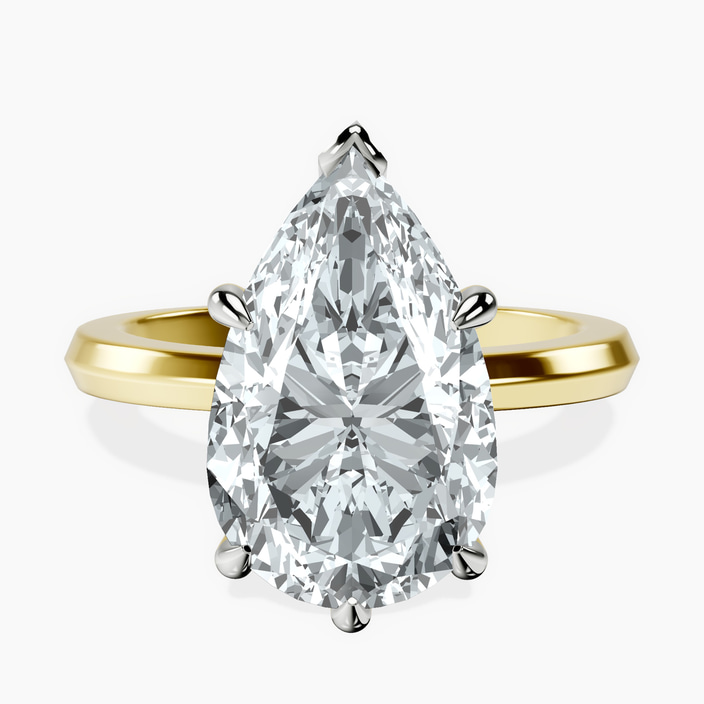 14kt Yellow Gold Eva Six Prong Knife Edge Lab Diamond Ring front image