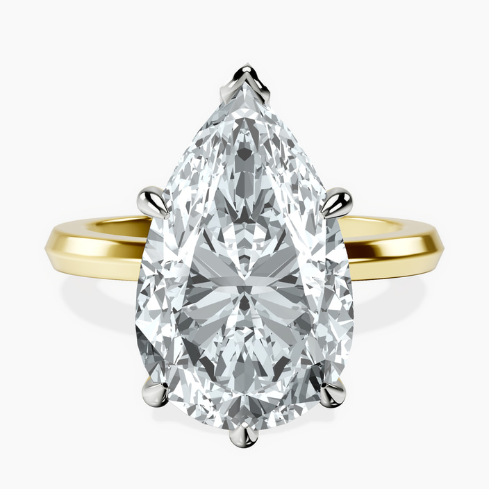 14kt Yellow Gold Eva Six Prong Knife Edge Lab Diamond Ring front image