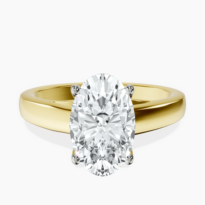 9ct Yellow Gold Allen Flat Band Solitaire Lab Diamond Ring front image