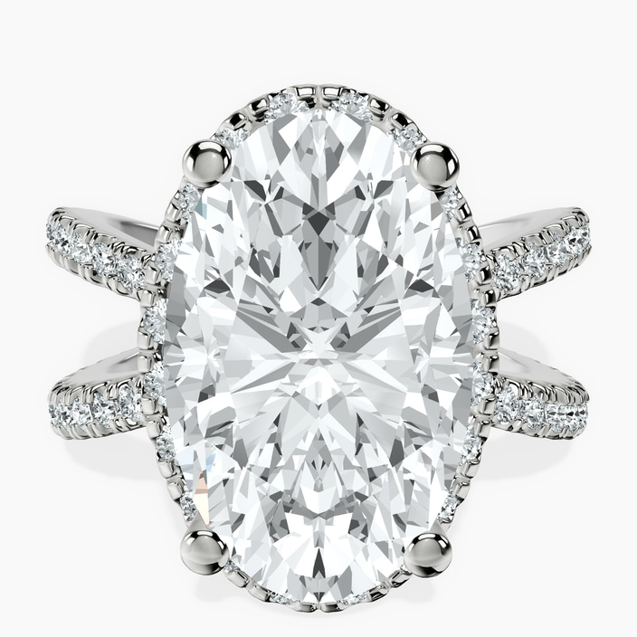 Platinum Electra Criss Cross Halo Lab Diamond Ring front image