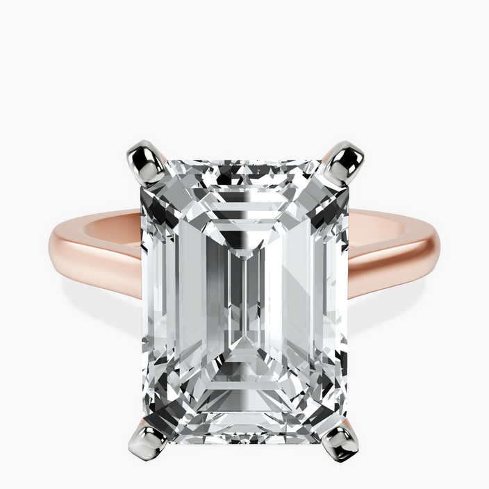 14kt Rose Gold Elsa Hidden Accents Solitaire Lab Diamond Ring front image