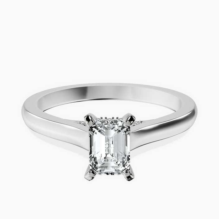 10kt White Gold Elsa Hidden Accents Solitaire Lab Diamond Ring front image
