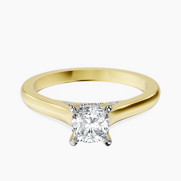 10kt Yellow Gold Elsa Hidden Accents Solitaire Lab Diamond Ring front image