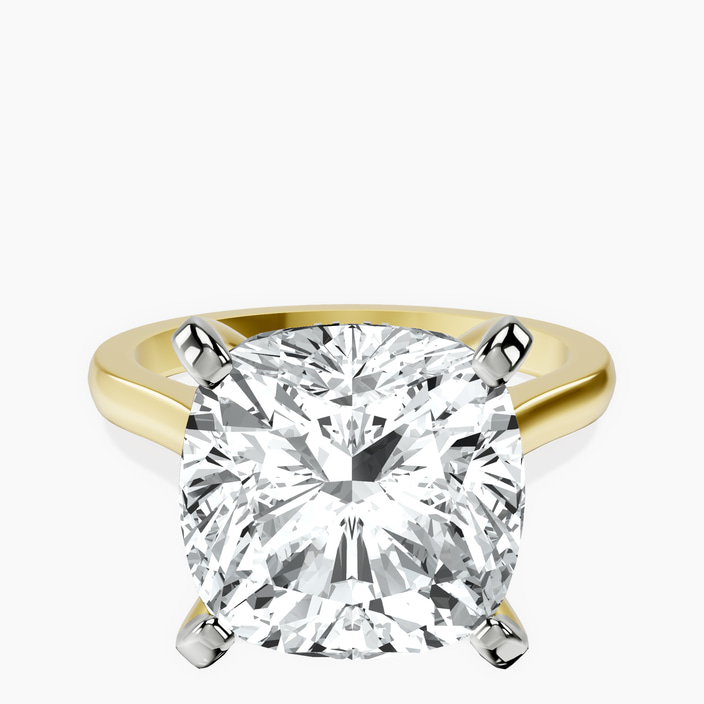 14kt Yellow Gold Elsa Hidden Accents Solitaire Lab Diamond Ring front image