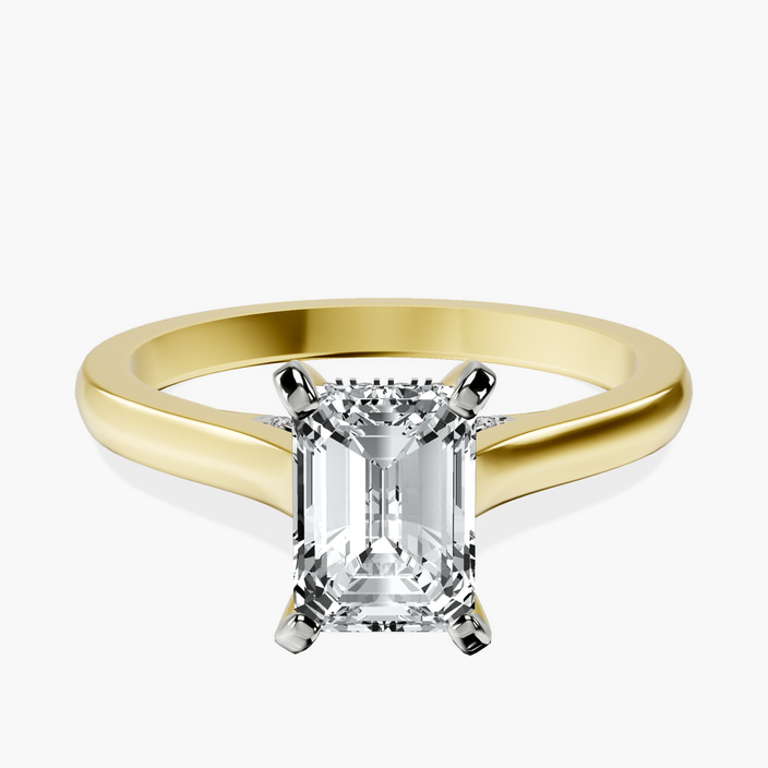 10kt Yellow Gold Elsa Hidden Accents Solitaire Lab Diamond Ring front image