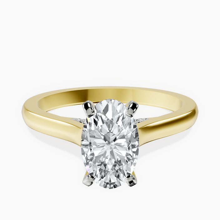 10kt Yellow Gold Elsa Hidden Accents Solitaire Lab Diamond Ring front image