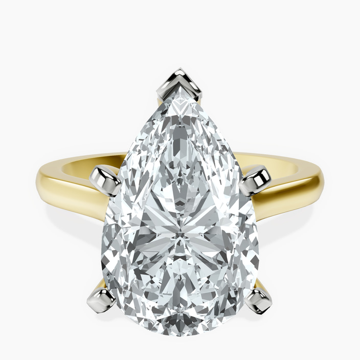 14kt Yellow Gold Elsa Hidden Accents Solitaire Lab Diamond Ring front image