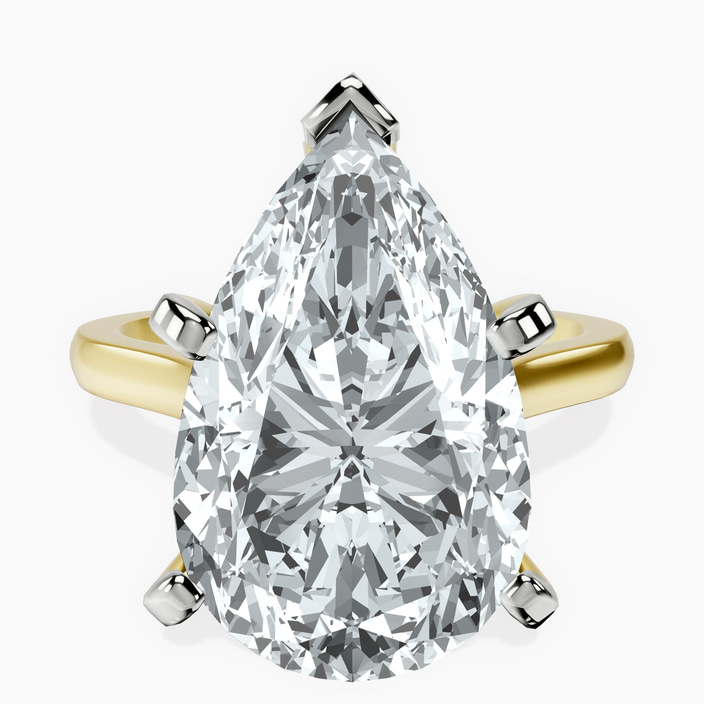 14kt Yellow Gold Elsa Hidden Accents Solitaire Lab Diamond Ring front image