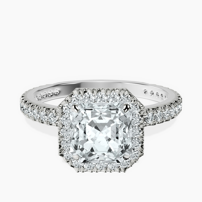 Platinum Klarissa Halo Lab Diamond Eternity Ring front image