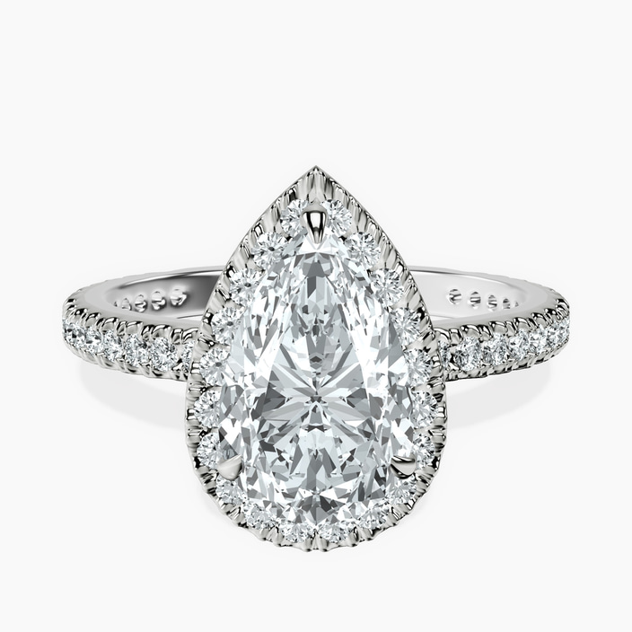 Platinum Klarissa Halo Lab Diamond Eternity Ring front image