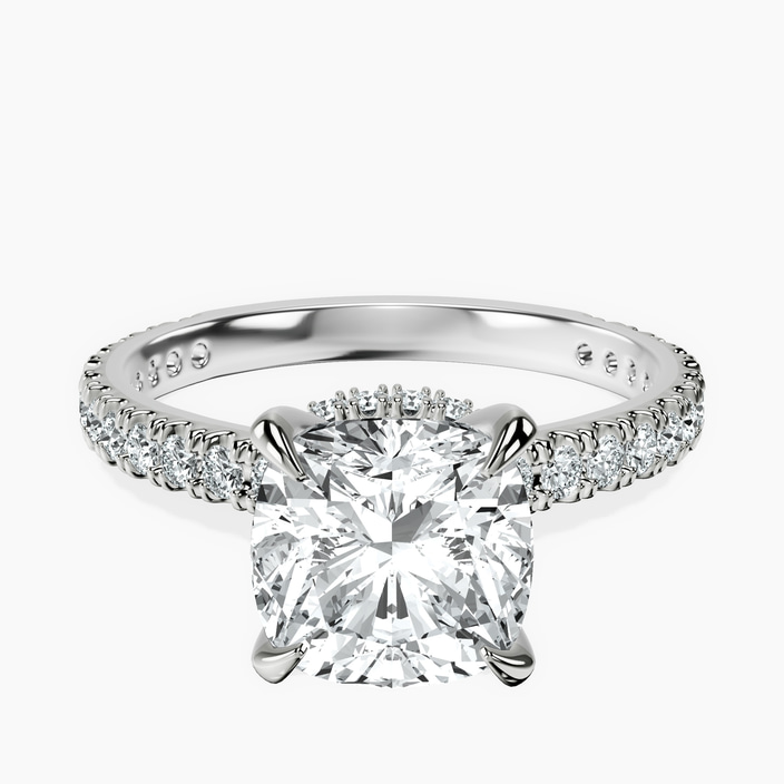Platinum Myra Secret Halo Lab Diamond Ring front image