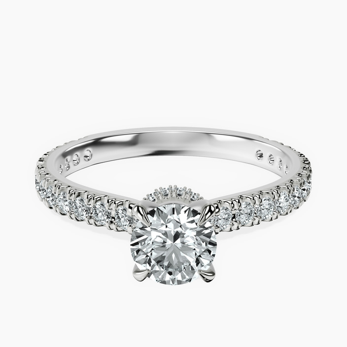 10kt White Gold Myra Secret Halo Lab Diamond Ring front image