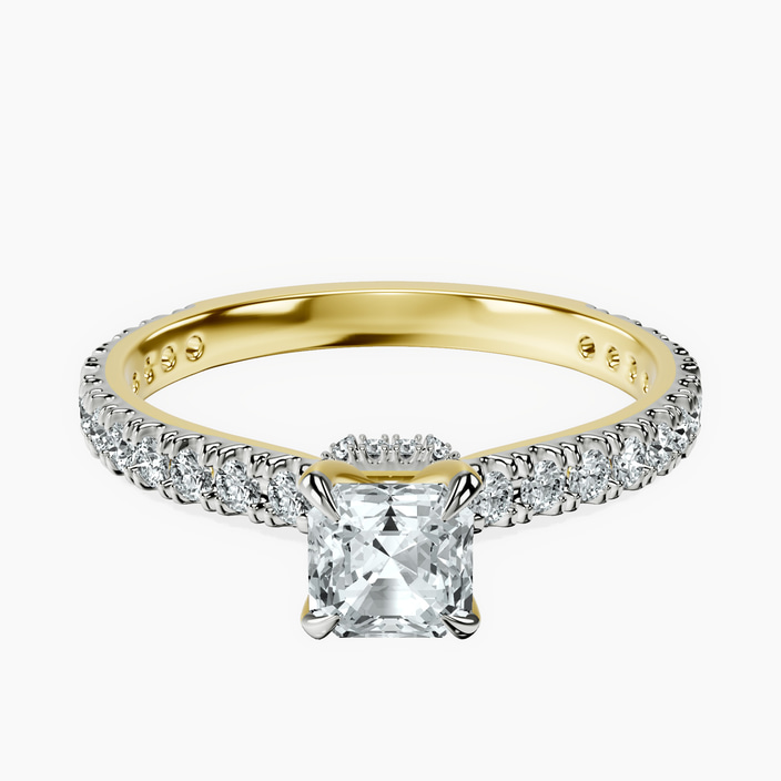 18kt Yellow Gold Myra Secret Halo Lab Diamond Ring front image