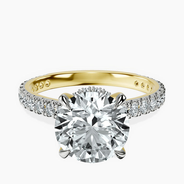 10kt Yellow Gold Myra Secret Halo Lab Diamond Ring front image