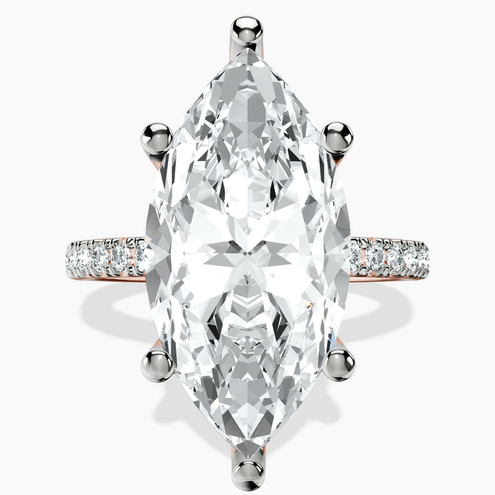 18kt Rose Gold Zoey Six Prong Eternity Lab Diamond Ring front image
