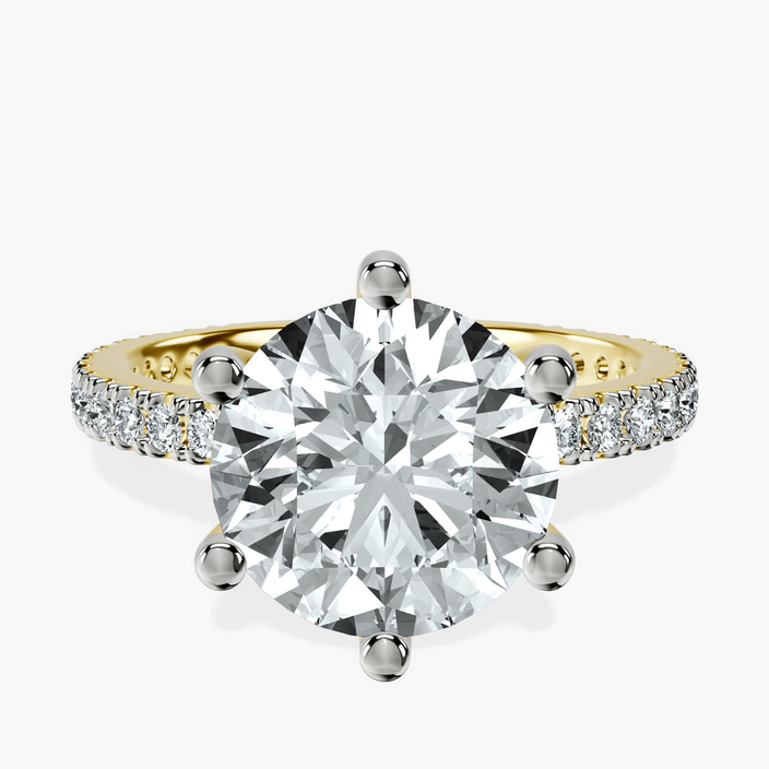 18kt Yellow Gold Zoey Six Prong Eternity Lab Diamond Ring front image