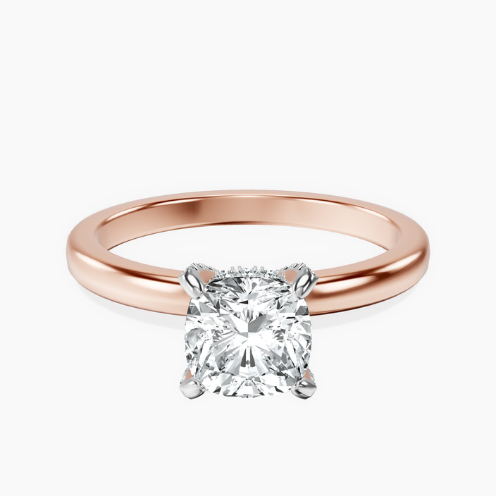 10kt Rose Gold Lyla Hidden Accents Solitaire Lab Diamond Ring front image