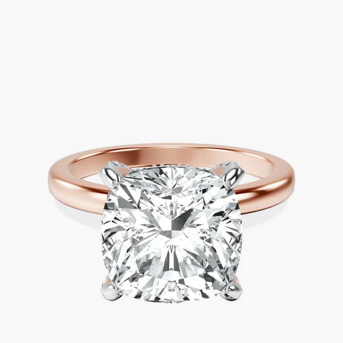 18kt Rose Gold Lyla Hidden Accents Solitaire Lab Diamond Ring front image