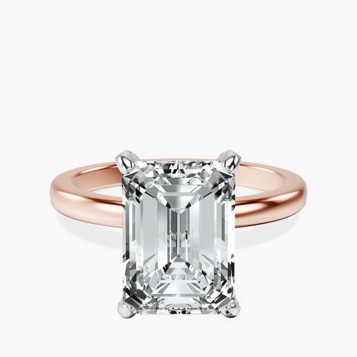 14kt Rose Gold Lyla Hidden Accents Solitaire Lab Diamond Ring front image