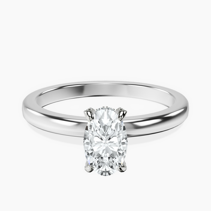 10kt White Gold Lyla Hidden Accents Solitaire Lab Diamond Ring front image