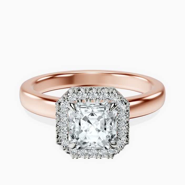 10kt Rose Gold Anna Hidden Accents Halo Lab Diamond Ring front image