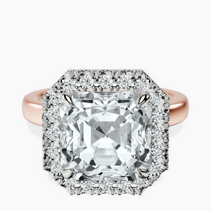 10kt Rose Gold Anna Hidden Accents Halo Lab Diamond Ring front image