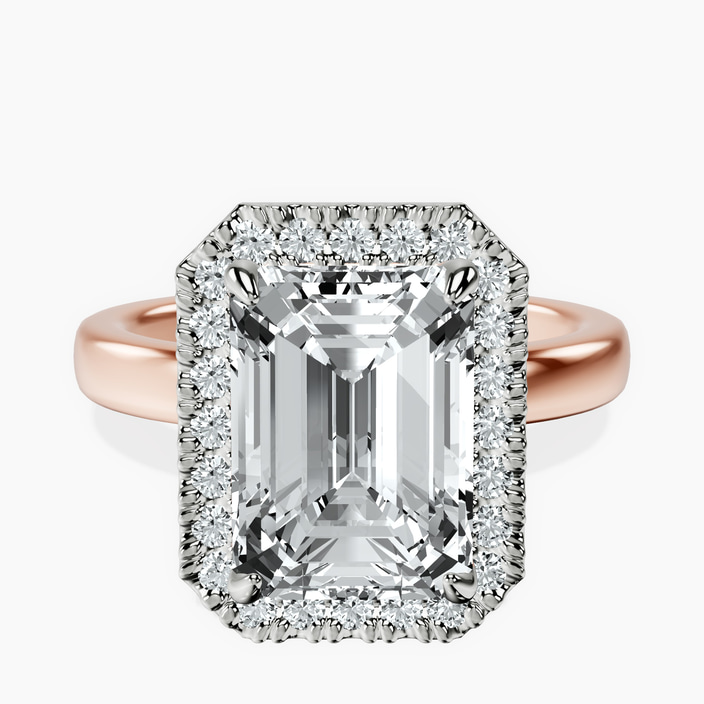 14kt Rose Gold Anna Hidden Accents Halo Lab Diamond Ring front image