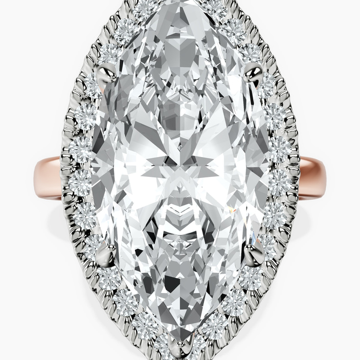 10kt Rose Gold Anna Hidden Accents Halo Lab Diamond Ring front image