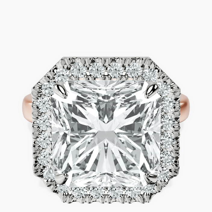 18kt Rose Gold Anna Hidden Accents Halo Lab Diamond Ring front image