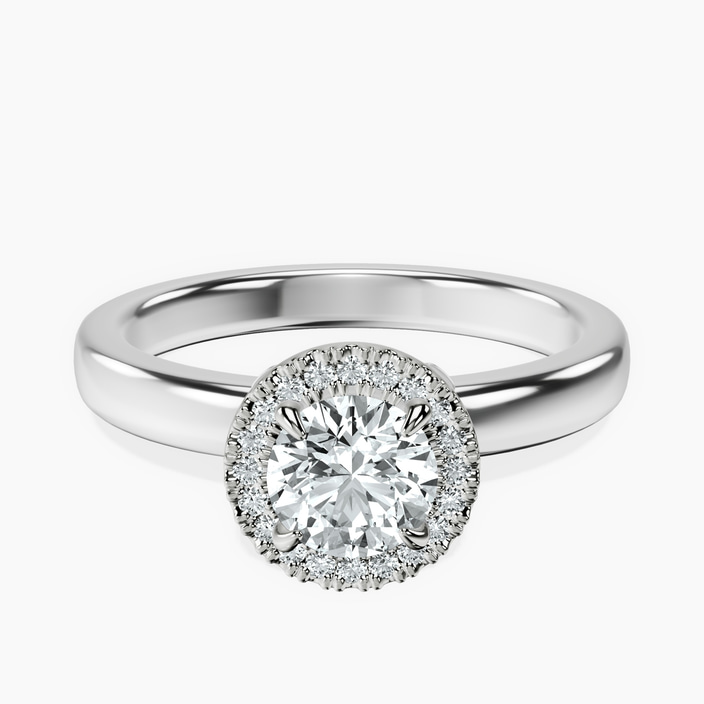 10kt White Gold Anna Hidden Accents Halo Lab Diamond Ring front image