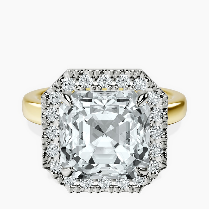 10kt Yellow Gold Anna Hidden Accents Halo Lab Diamond Ring front image