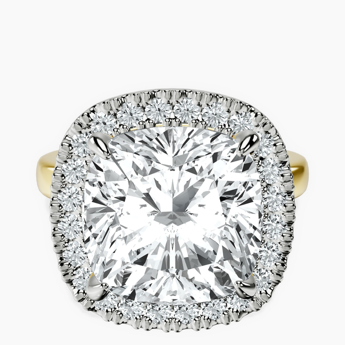 14kt Yellow Gold Anna Hidden Accents Halo Lab Diamond Ring front image