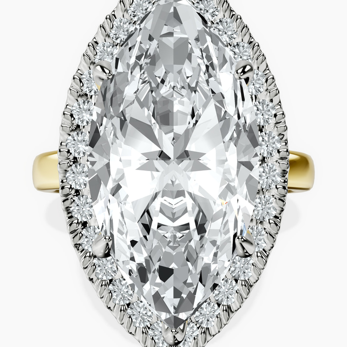 10kt Yellow Gold Anna Hidden Accents Halo Lab Diamond Ring front image