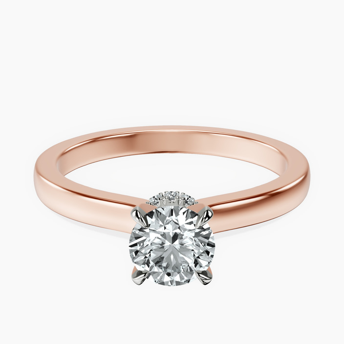 10kt Rose Gold Mystic Secret Halo Lab Diamond Ring front image