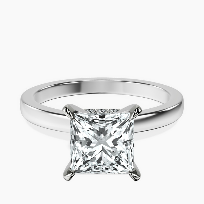 14ct White Gold Mystic Secret Halo Lab Diamond Ring front image
