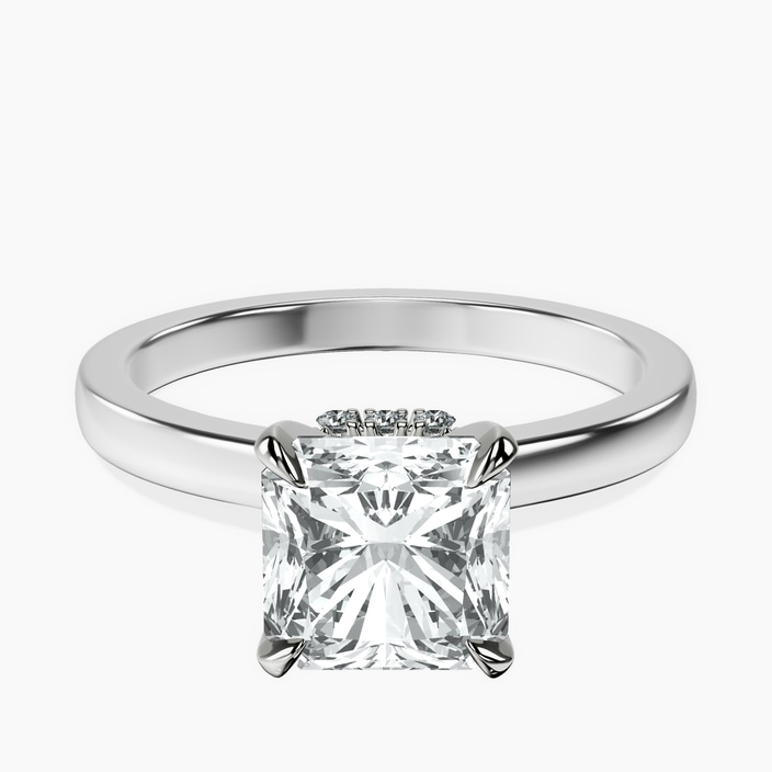 14ct White Gold Mystic Secret Halo Lab Diamond Ring front image