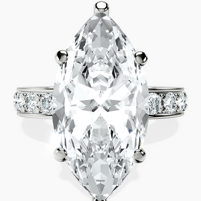 Platinum Adele Side Stone Lab Diamond Ring front image