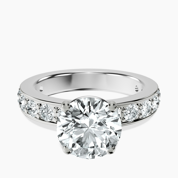 Platinum Adele Side Stone Lab Diamond Ring front image