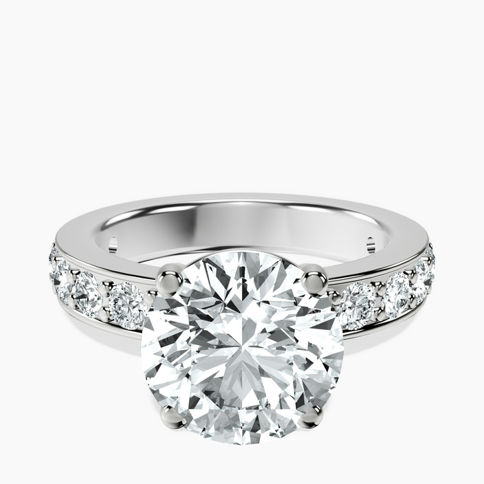 10kt White Gold Adele Side Stone Lab Diamond Ring front image