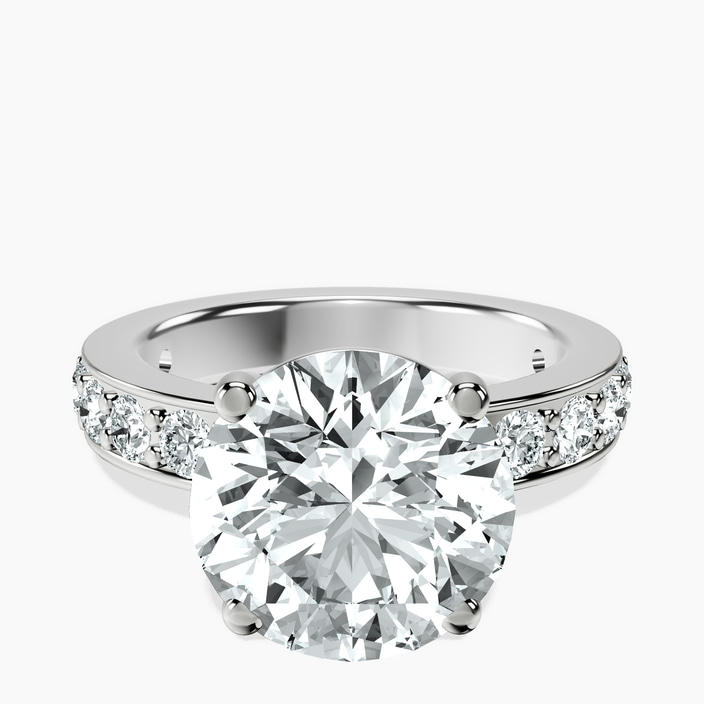 Platinum Adele Side Stone Lab Diamond Ring front image
