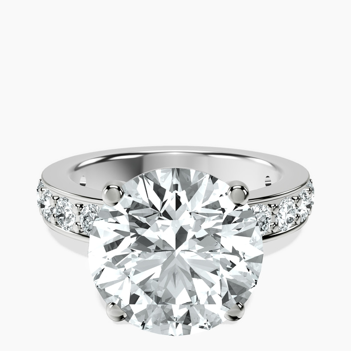 10kt White Gold Adele Side Stone Lab Diamond Ring front image