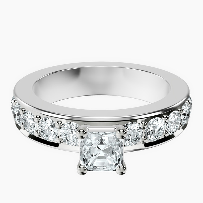 10kt White Gold Alfreda Half Eternity Lab Diamond Ring front image