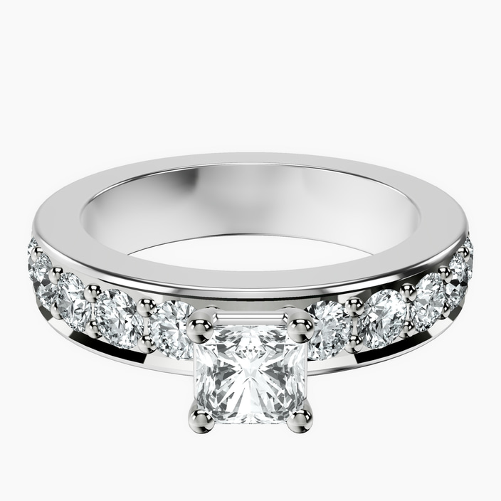 Platinum Alfreda Half Eternity Lab Diamond Ring front image