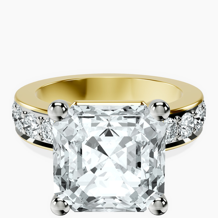 10kt Yellow Gold Alfreda Half Eternity Lab Diamond Ring front image
