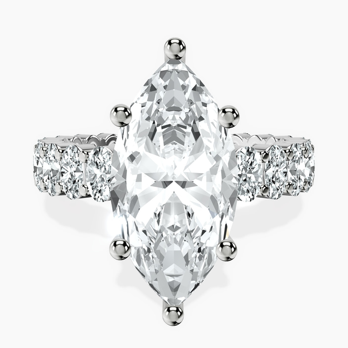 14kt White Gold Celeste Side Oval Lab Diamond Eternity Ring front image